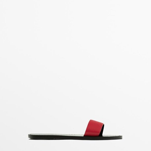 Massimo Dutti:  Slider sandals with leather strap - Picture 1 of 12